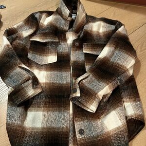 Denver Hayes Brown and Cream Plaid Utility Jacket